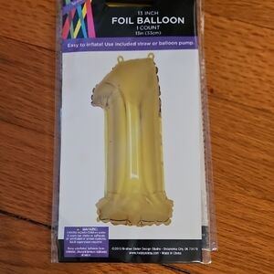Gold Foil Balloon - Number 1, NWT